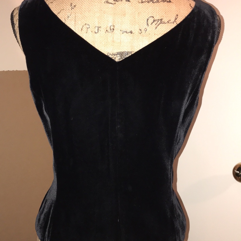 Vintage Anne Taylor black velvet sleeveless top size 6 NWT - Picture 3 of 12